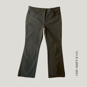 Theory 5-Pocket Kick Crop Pants - Dark Olive, Size 10 (Stretch Cotton Blend)